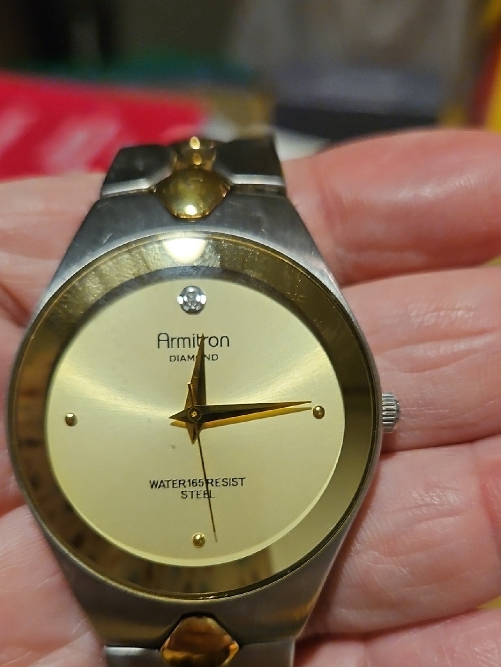 Armitron Gold and Silver Two-Tone Diamond Accent Watch